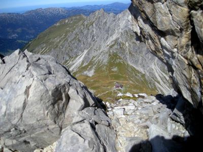 007-Blick vom Noerdlichen Schafalpenkopf, 2.320 m auf die Fiderepasshuette
